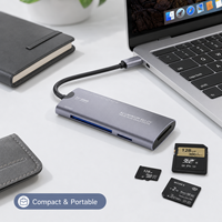 Lector de Tarjetas Tipo C 6 en 1, el Más Económico de Fábrica, Lector de Tarjetas TF, USB Tipo C Inteligente y Lector de Tarjetas Sim SD OTG para Teléfono Móvil