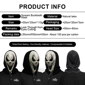 Máscara de Látex de Monstruo con Colmillos para Halloween, Aterradora Máscara de Fantasma para Disfraz de Fiesta, Broma, Juego de Roles, Personalizable - Product Image 4