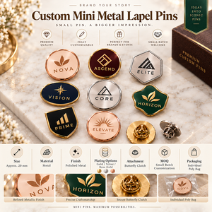 Badge de revers personnalisé en métal, mini-broche ronde émaillée de 20 mm avec logo, plaqué or, argent, or rose, cadeau d'entreprise OEM ODM - Product Image 4