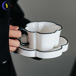 Juego de Taza y Platillo de Cerámica de Alta Gama para Café y Té, Vajilla Elegante para la Cena - Product Image 3