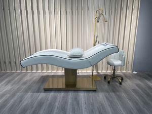 Lit de Luxe Moderne en Acier Inoxydable Doré pour Cils et Sourcils, Meuble de Salon de Beauté et Facial, Prix Usine - Product Image 3