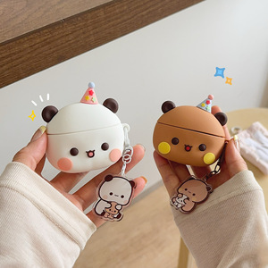 เคสซิลิโคนลายการ์ตูนหมีบ็อบสำหรับ Apple Airpods 4 Pro 2 3  ฝาครอบหูฟังยางรูปแพนด้า บูบู น่ารัก ป้องกันการกระแทก - Product Image 2