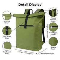 Mochila enrollable moderna y minimalista personalizada por el fabricante, bolsa natural resistente, maletín de negocios hecho a mano para pequeñas y medianas empresas