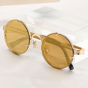 MS 8151 <span class=keywords><strong>Gafas</strong></span> de Sol <span class=keywords><strong>Redondas</strong></span> Steampunk de Metal Vintage con Resorte Personalizado para <span class=keywords><strong>Mujer</strong></span>, Gran Venta - Product Image 2
