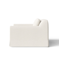 Fauteuil d'appoint Ferly de luxe rembourré en tissu blanc, fauteuil inclinable incurvé pour la maison et l'hôtel