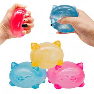 Wholesale <b>Gummy</b> Cat TPR Squishy Ball Fidget Toy Colorful Stress Relief Fatigue Cute Anti-Stress Sensory Boys for Kids Adults - Product Image 2