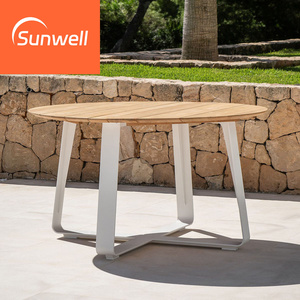 Muebles de Balcón de Estilo Moderno para Exteriores, Patio, Jardín de Lujo, Mesa de Comedor de Madera Maciza, Sillas, Juego de Comedor de Teca para Restaurante, Cafetería - Product Image 3