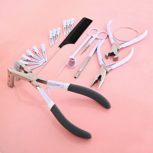 Hair Extension Accessories Kit with Keratin Bond <b>Cutter</b>, Loop Hook Tool, Braiding Finger and Bead Crimping Plier - Product Image 1