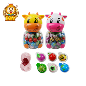 Toptan özel hayvan inek şekli şişe 3D mini yumuşak göz küresi şekil meyveli lezzet sakızlı şeker - Product Image 1