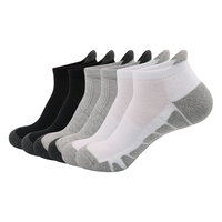 Chaussettes de course à pied unisexes sport en coton éponge compressibles respirantes à la cheville avec logo personnalisé