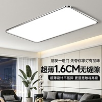 Plafonnier LED Bauhaus, panneau lumineux ultra fin 1,6 cm, finition chromée sans soudure pour salon, chambre à coucher