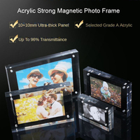 Cadre photo en acrylique à aimant double face 4x6 5x7 pouces personnalisé cadre photo magnétique en acrylique pour affichage de bureau
