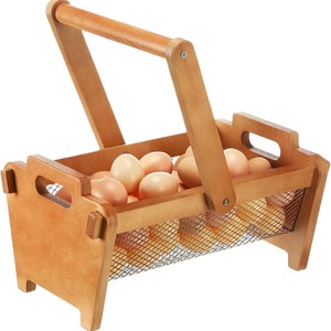 Wooden Garden Harvest Basket Rectangle Handheld Storage Basket With Dividers For <b>Vegetable</b> Picking And Fruit Storage - Product Image 1