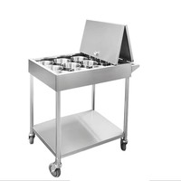 Chariot à assaisonnements en acier inoxydable 201/304, chariot à assaisonnements mobile, chariot de rangement pour assaisonnements de cuisine commerciale
