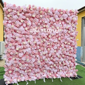 Floral Supplies Baby Shower Decoration Wedding Silk Rose Blush Pink Flower Backdrop Flower Wall 8x8 ft <strong>Back</strong> <strong>Drops</strong> for Events - Product Image 1