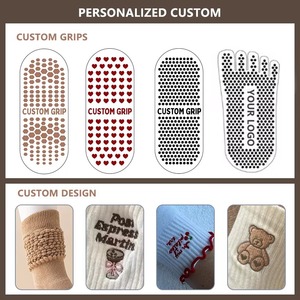 Calzini <span class=keywords><strong>Antiscivolo</strong></span> Personalizzabili per Pilates da <span class=keywords><strong>Donna</strong></span>, Calzini a Metà Polpaccio per Yoga con Logo Ricamato - Product Image 2