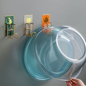 Bathroom Storage Organizer No Drill <b>Hook</b> <b>Shelf</b> Polished Finish Rectangle Wall Mount For Bathroom Storage - Product Image 3