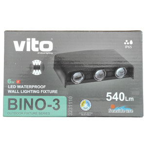 Applique murale LED étanche Vito Bino 3 6W IP65 pour usage extérieur en bord de mer - Product Image 1