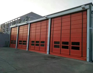 Portes à empilage à grande vitesse JINFUDA, en <span class=keywords><strong>PVC</strong></span>, portes industrielles à enroulement rapide, flexibles, à levage par induction, résistantes au feu 2h, certifiées ISO9001 CE - Product Image 6