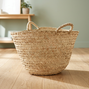 Cestas Naturales Hechas a Mano, Cesta de Paja con Dos Asas, Diseño Minimalista, Cesto de Almacenamiento Abierto, Decoración del Hogar, Año Nuevo Chino - Product Image 2