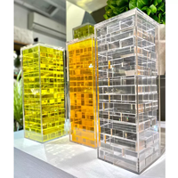 Tour à empiler en acrylique coloré, blocs de construction en plexiglas, jeu de tour, Lucite, jeux de société