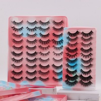 5/8/20 paires de faux cils en fibre PBT coréenne 3D naturelle de 25 mm, faits à la main, bande en coton noir, extension de cils, marque Heartgirl, vente en gros