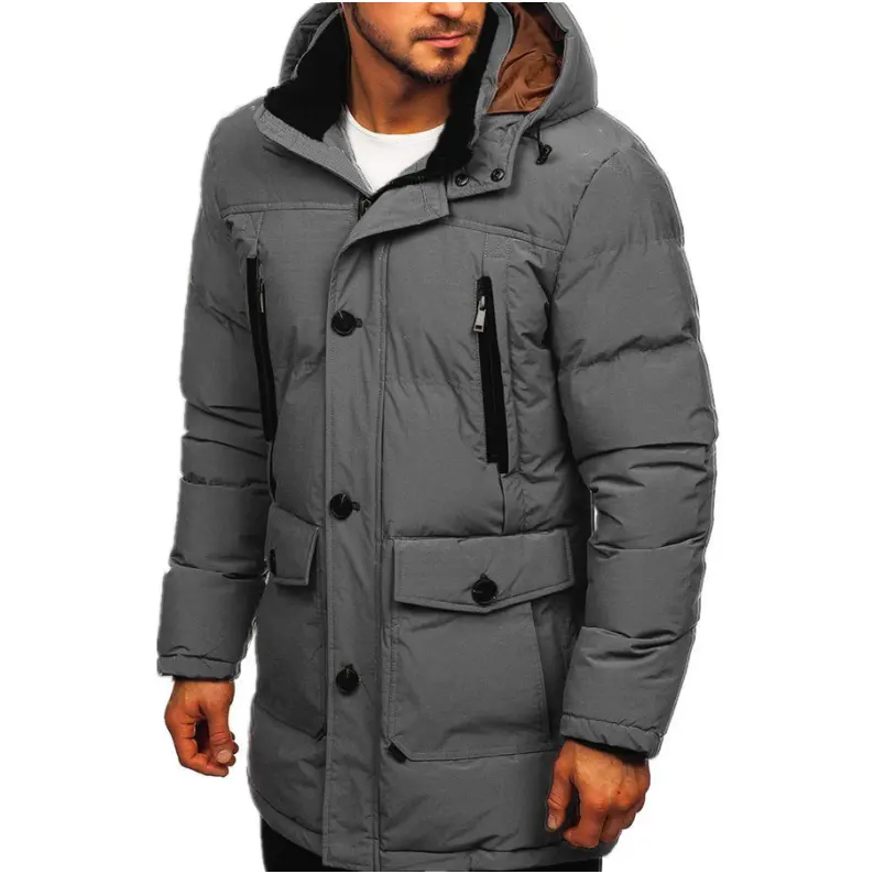 New autumn and winter casual down cotton-padded jacket solid color hooded jacket cotton-padded jacket