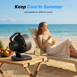 Ventilateur de camping portable 20000mAh, ventilateur alimenté par batterie rechargeable avec lanterne LED, ventilateurs USB-C à piles, ultra silencieux - Product Image 3