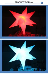 Estrela inflável para decoração de festas de Natal com luz colorida por atacado