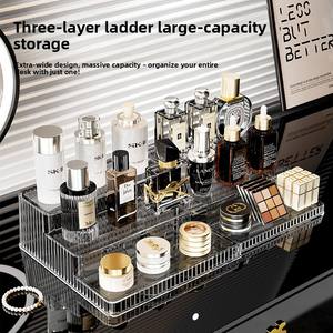 Étagère de rangement de bureau XL8184, style luxe léger, organisateur de produits de toilette pour salle de bain et chambre, étagère à cosmétiques rétractable pour coiffeuse - Product Image 2