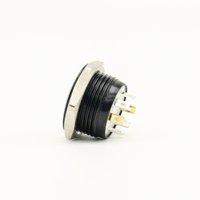 Interrupteur à bouton-poussoir momentané ultra-court noir de 25 mm 30 mm avec LED annulaire pour montage sur carte PCB de machines, étanche
