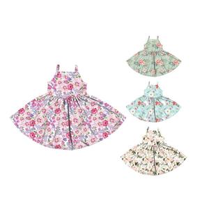 BQ-526-XXM Vestido de Verano para Niñas, Estilo Nuevo, Estampado Personalizado, Sin Mangas, Casual, con Gran Falda Rodada - Product Image 1