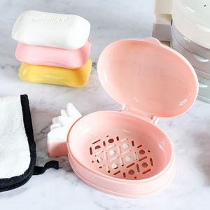 Plastic Drain Layer Travel Washing Box With Lid <b>Seal</b> Leak-Proof Dish Non-Slip Soap Case - Product Image 3