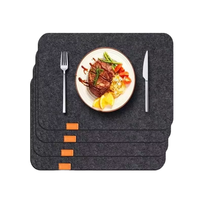 Sous-verre rectangulaire contemporain en feutre polyester écologique, antidérapant, absorbant, résistant à la chaleur, 4 pouces, recyclable EN71 LSN