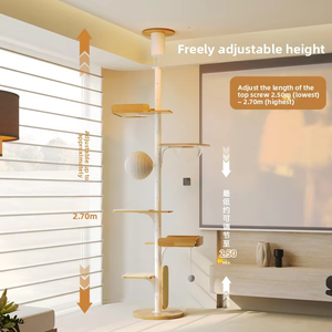 Árbol para Gatos de Madera Maciza Industrial con Estructura Metálica, Mueble de Escalada para Gatos de Múltiples Niveles para Interiores - Product Image 4