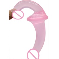 Dildo Doble de TPE Suave, Dildo de Doble Cara sin Correa, Dildo con Correa para Mujeres, Tamaño Pequeño, Juguete Sexual Lésbico con Dos Cabezas de Pene