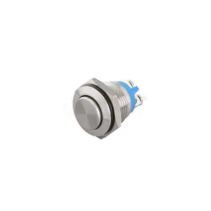 Botón de Reinicio de metal, interruptor momentáneo de acero inoxidable impermeable de 16mm, interruptor de apertura Normal de China