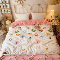 Set Seprai Tempat Tidur, Selimut Bulu Polar Flanel Beludru
