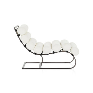 Chaise La Croix en bouclette ivoire, design d'inspiration parisienne, nouvelle collection, pour salon, Sassanid OEM - Product Image 3