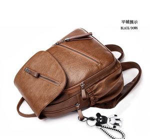 Wholesale Fashion Casual Luxury Multifunction <b>Backpack</b> for Women PU Leather Shoulder Bag Teenager School <b>Backpack</b> for Woman - Product Image 5