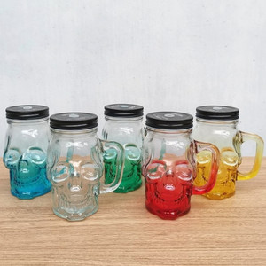 Cristalería 16oz Contenedor de barra en forma de <span class=keywords><strong>calavera</strong></span> Taza de cerveza para bebidas de cerveza con color personalizado pintado - Product Image 3