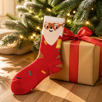 Chaussettes de Noël personnalisées avec logo, cadeau de fête personnalisé, chaussettes en coton avec emballage sur mesure pour promotion d'entreprise