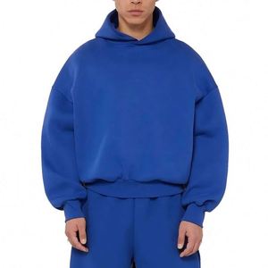 Sweat-shirts à capuche personnalisés pour hommes, 400 420 500 g/m², surdimensionnés, unis, en coton épais noir pour la gym - Product Image 1