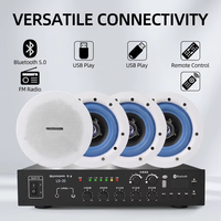 Système de sonorisation PA économique 2 zones 3RD DREAM LS-20, amplificateur mixeur 200W, enceintes encastrables 5,25 pouces, corps métallique, 105dB SNR