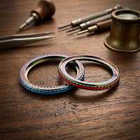 Prix d'usine – Lunette de montre SKX007 modifiée en acier inoxydable, livraison rapide avec joint coloré, conception spéciale, outils et pièces pour montres-bracelets