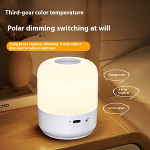 Hiện đại mini LED nightlight ABS cơ thể cạnh giường ngủ ăn bé chiếu sáng phòng ngủ giường sạc cảm ứng hình học nhà máy pin - Product Image 3