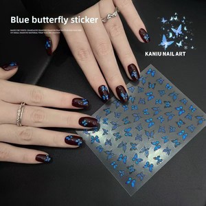 Autocollants pour ongles Blue Butterfly Summer French-Flair, décoration d'ongles en PVC haut de gamme, rêveuse et séduisante - Product Image 2