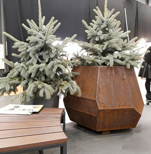 Bac à fleurs en acier corten pour extérieur, grand <span class=keywords><strong>pot</strong></span> <span class=keywords><strong>de</strong></span> fleurs en acier corten, bac <span class=keywords><strong>de</strong></span> jardinage pour projets commerciaux, utilisation domestique - Product Image 4