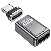 Adaptor Magnetik USB-C 240W 8k 60hz 120gbps USB4.0 Tipe C ke Tipe-C Pengisi Daya & Konverter Data untuk Ponsel & Laptop