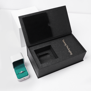 Wholesale Customized <b>Box</b>-in-<b>box</b> <b>Book</b>-Shape Jewelry <b>Box</b> Rings Earrings Pendants <b>Box</b> Built-in Jewelry <b>Box</b> for Wedding Engagements - Product Image 3